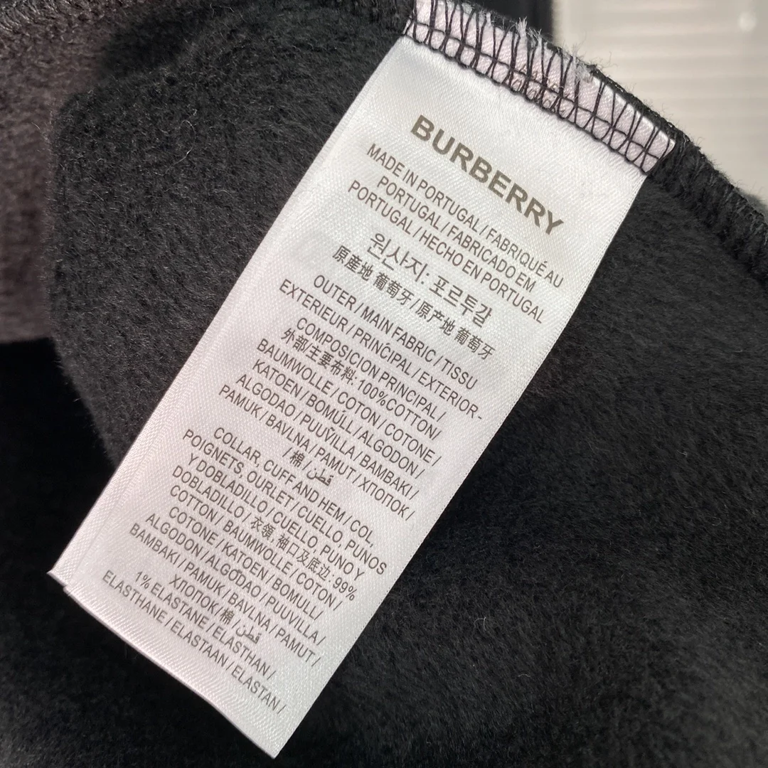 버버리 체크후드 코튼 후드 블랙