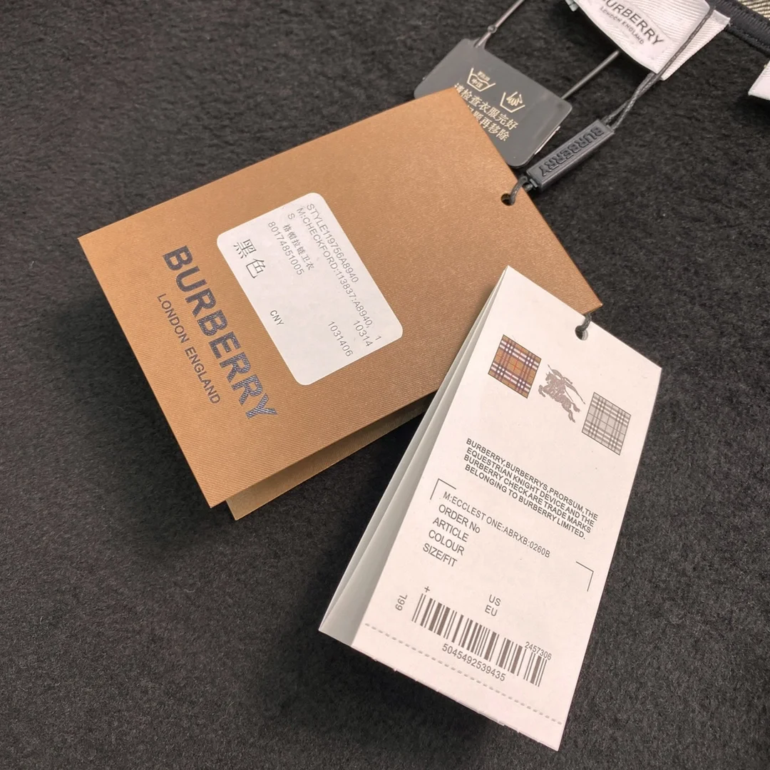 버버리 체크후드 코튼 후드 블랙