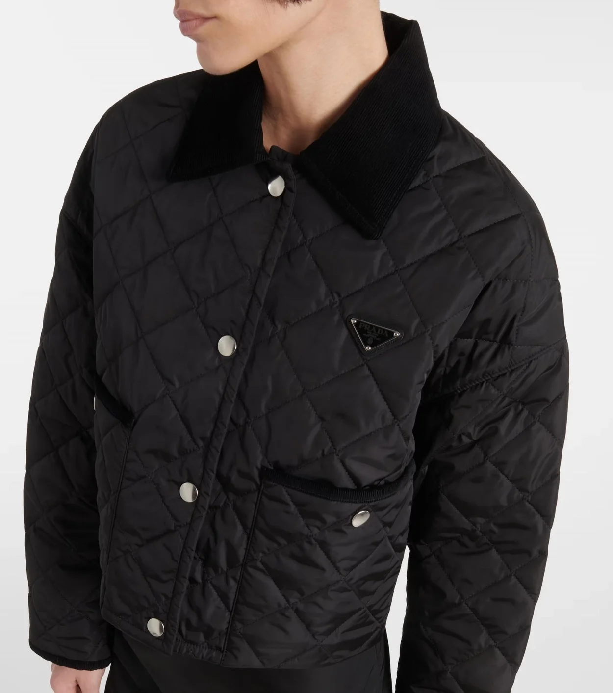 프라다 리나일론 크롭 재킷