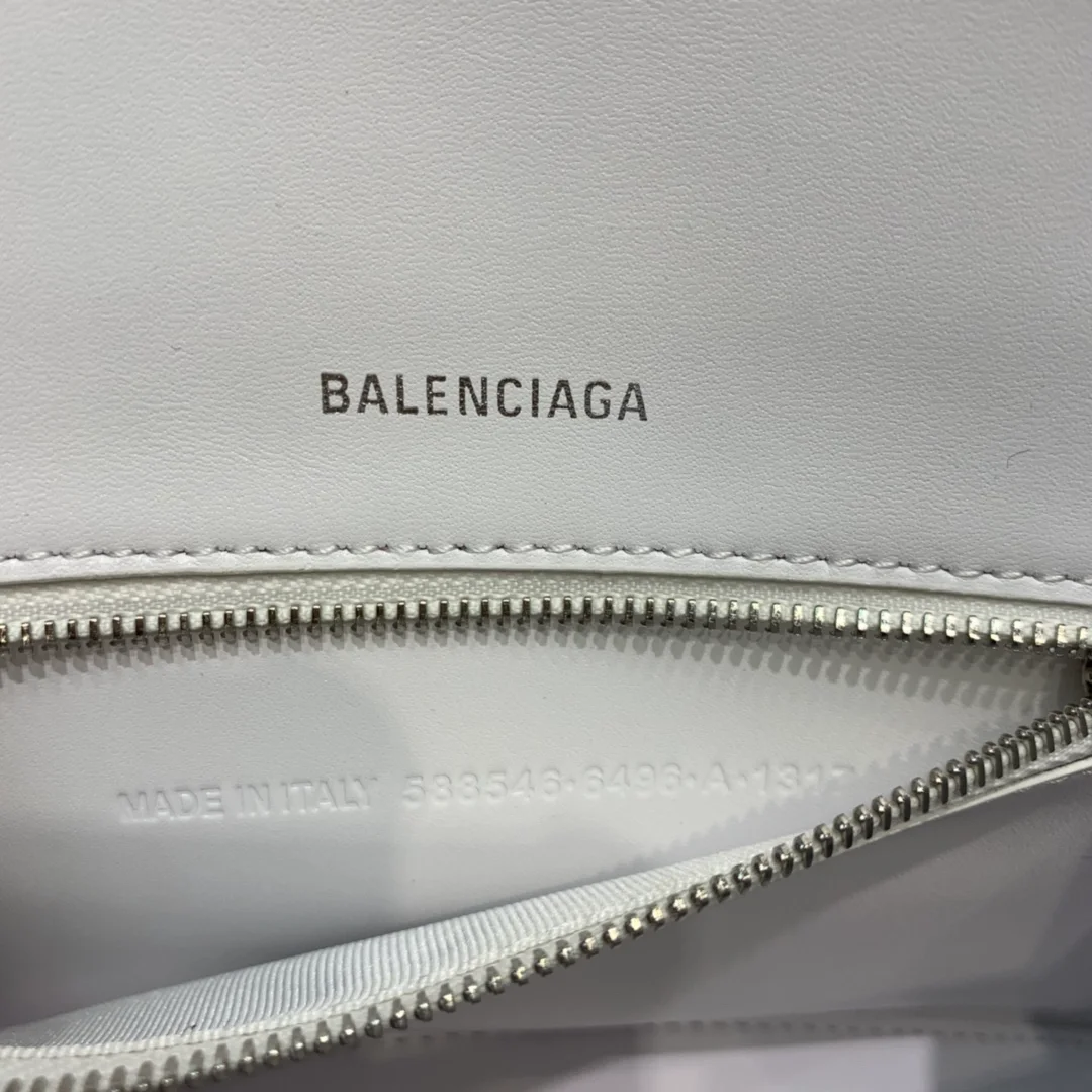 발렌시아가 아워글래스 화이트 스몰 핸드백