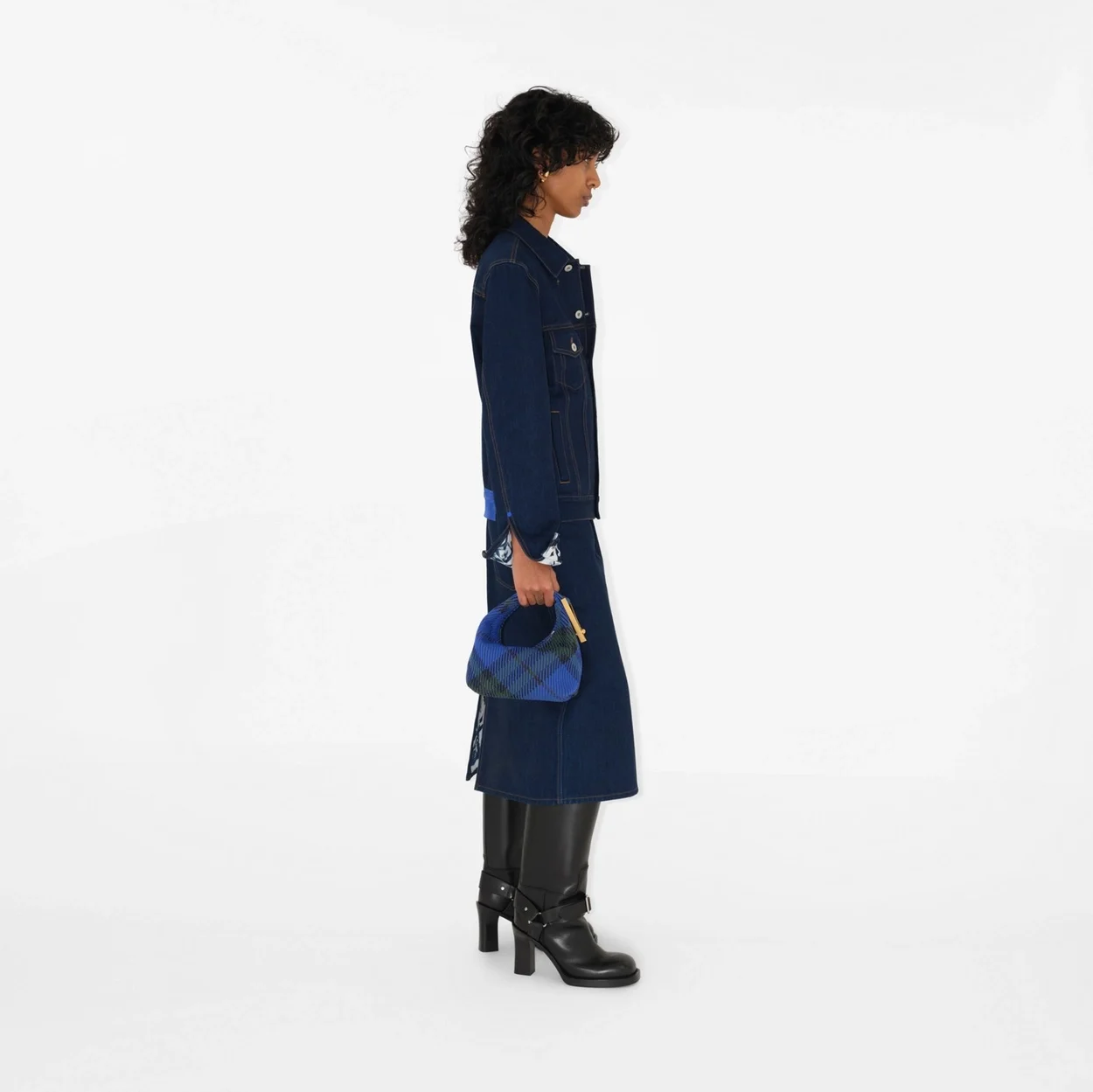 버버리 미니 페그 더플백 블루