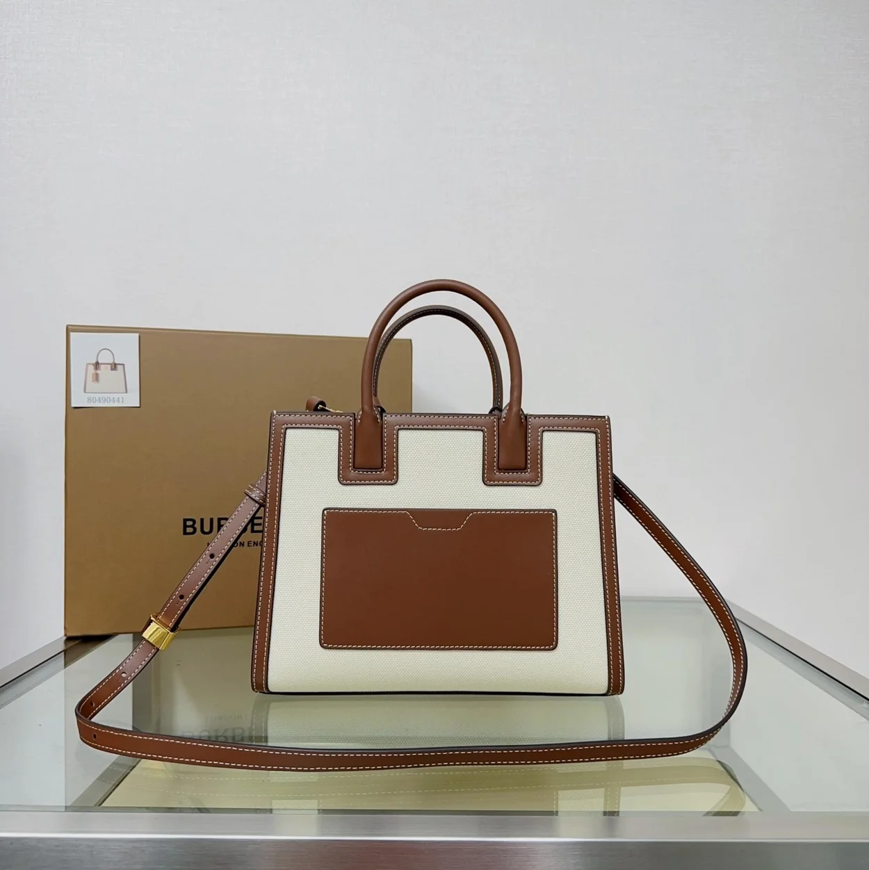 버버리 미니 프란시스 백 내추럴 몰트 브라운