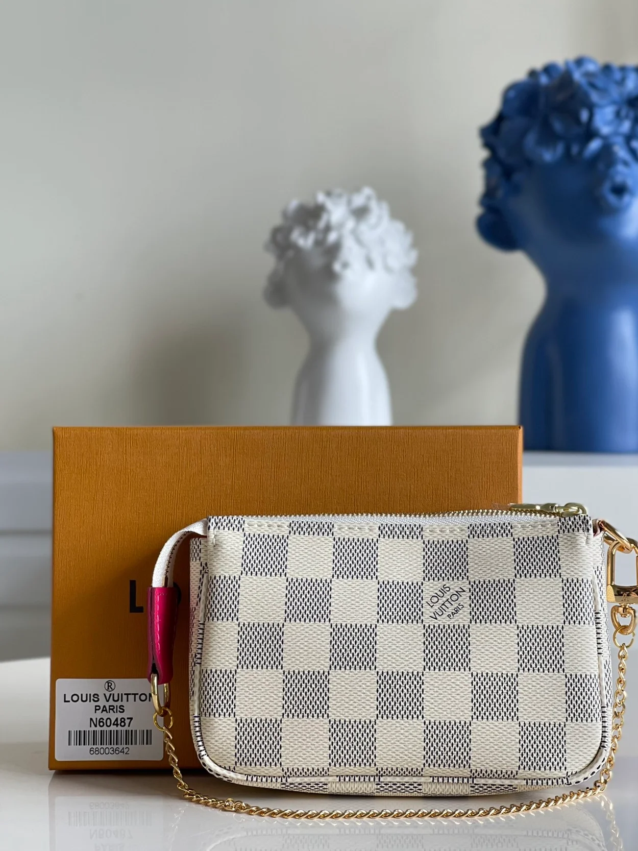 루이비통 미니 포쉐트 악세서리 다미에 핑크 N60487