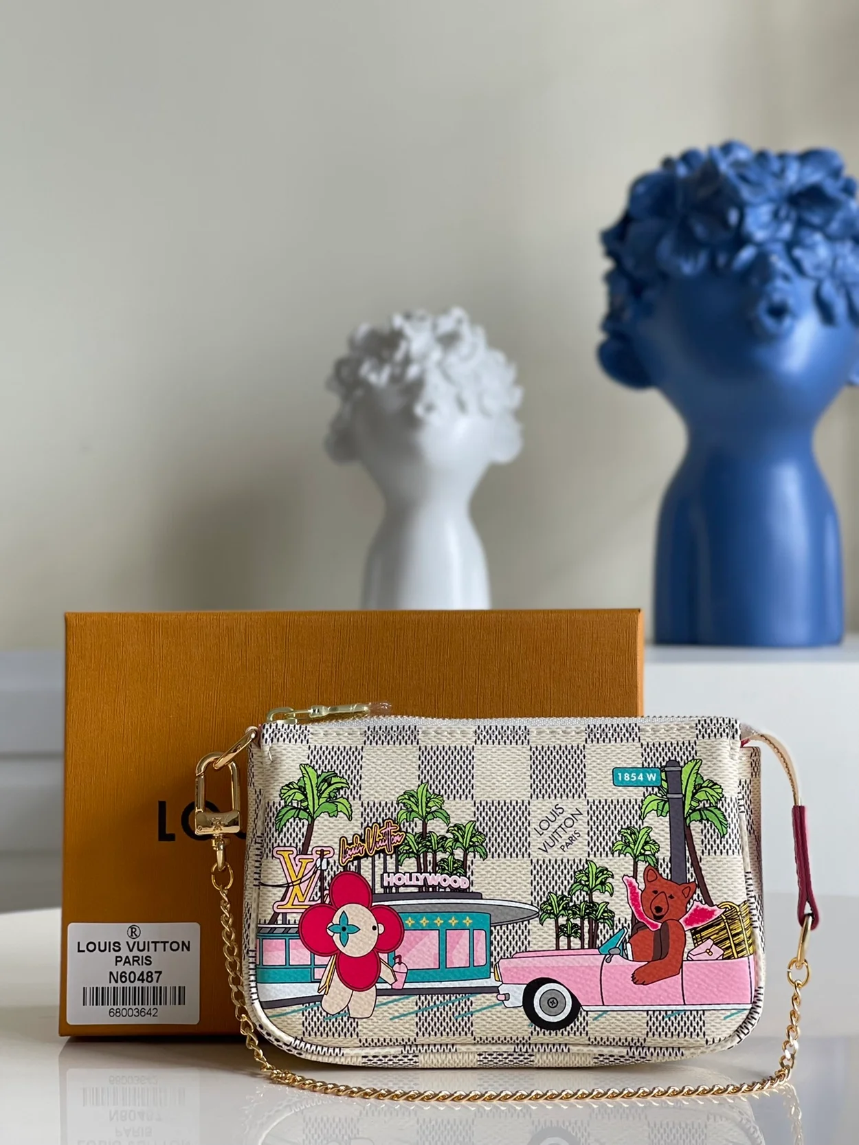 루이비통 미니 포쉐트 악세서리 다미에 핑크 N60487