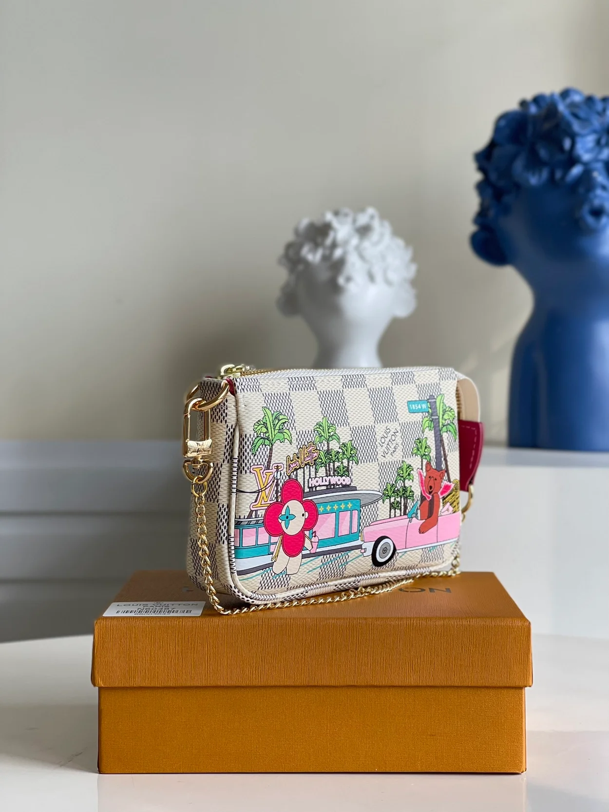 루이비통 미니 포쉐트 악세서리 다미에 핑크 N60487