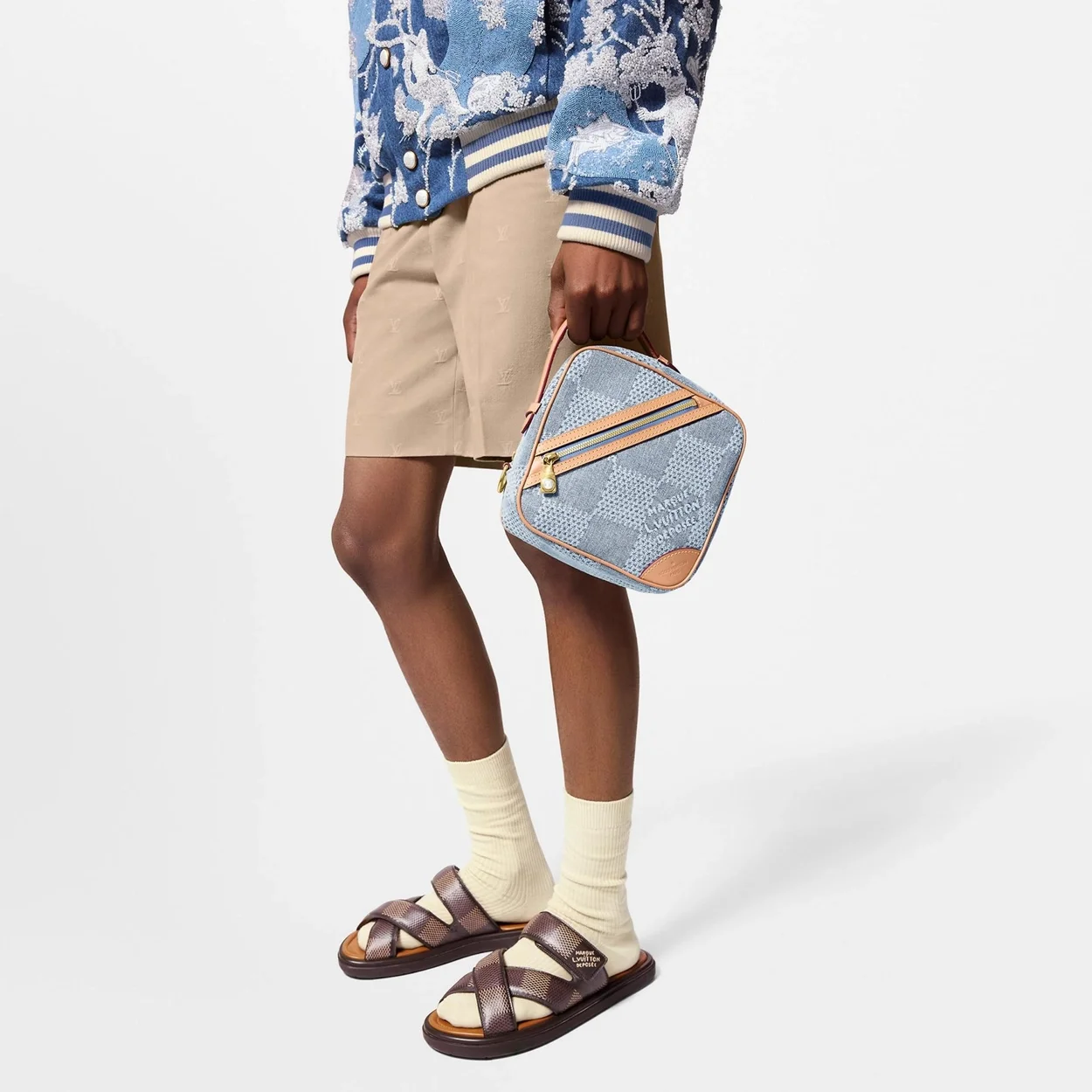 루이비통 체스 메신저 다미에 데님 블루