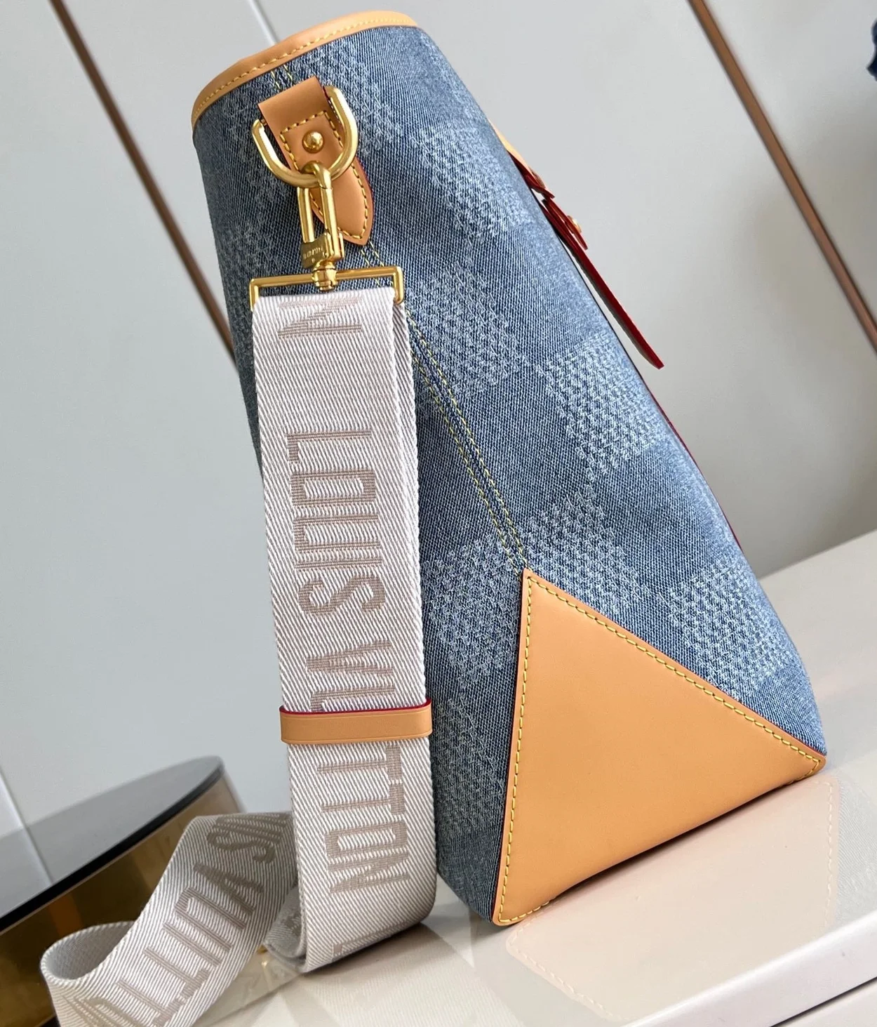 루이비통 위켄드 토트 다미에 데님 블루 N40702