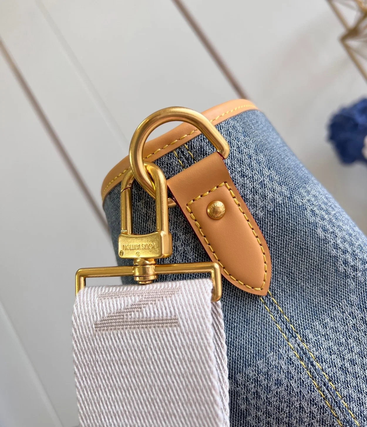 루이비통 위켄드 토트 다미에 데님 블루 N40702