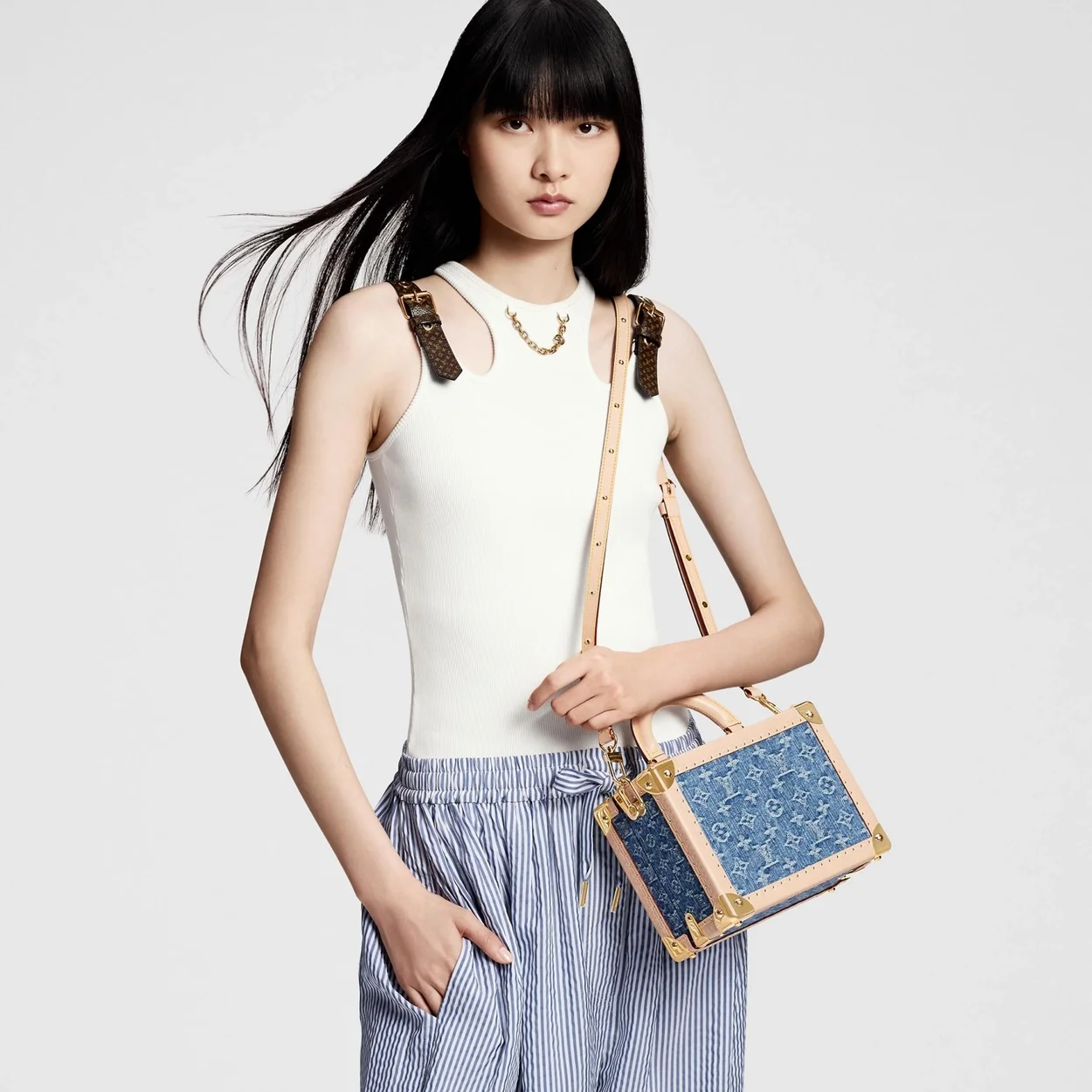 루이비통 쁘띠 발리즈 데님 블루 M24161