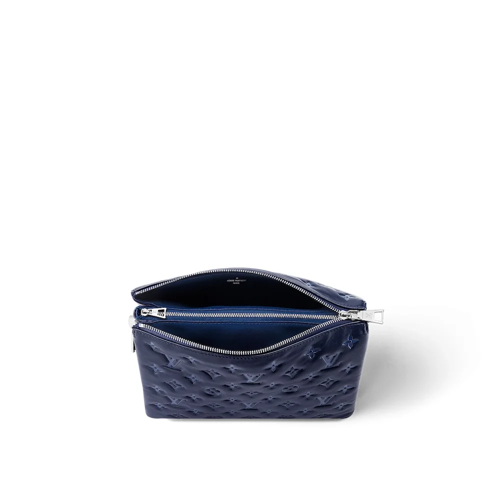 루이비통 쿠상 PM 백 실버 체인 네이비