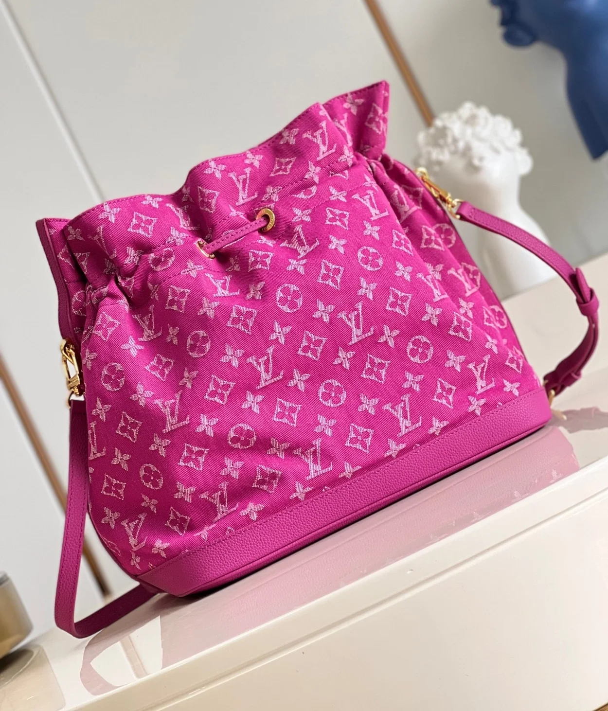 루이비통 노에풀 MM 인디안 로즈 데님 백 M40870