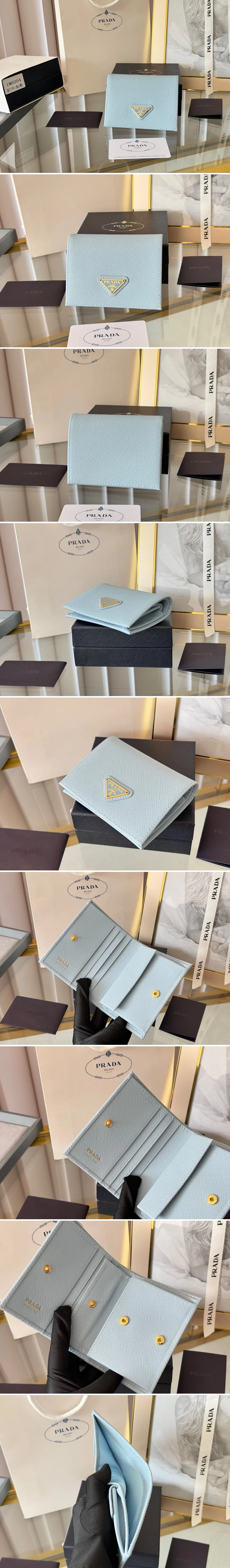 프라다 1M0204 사피아노 삼각로고 반지갑