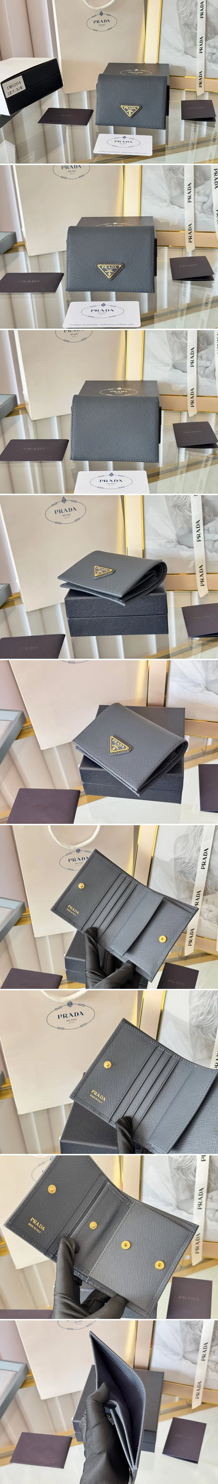 프라다 1M0204 사피아노 삼각로고 반지갑