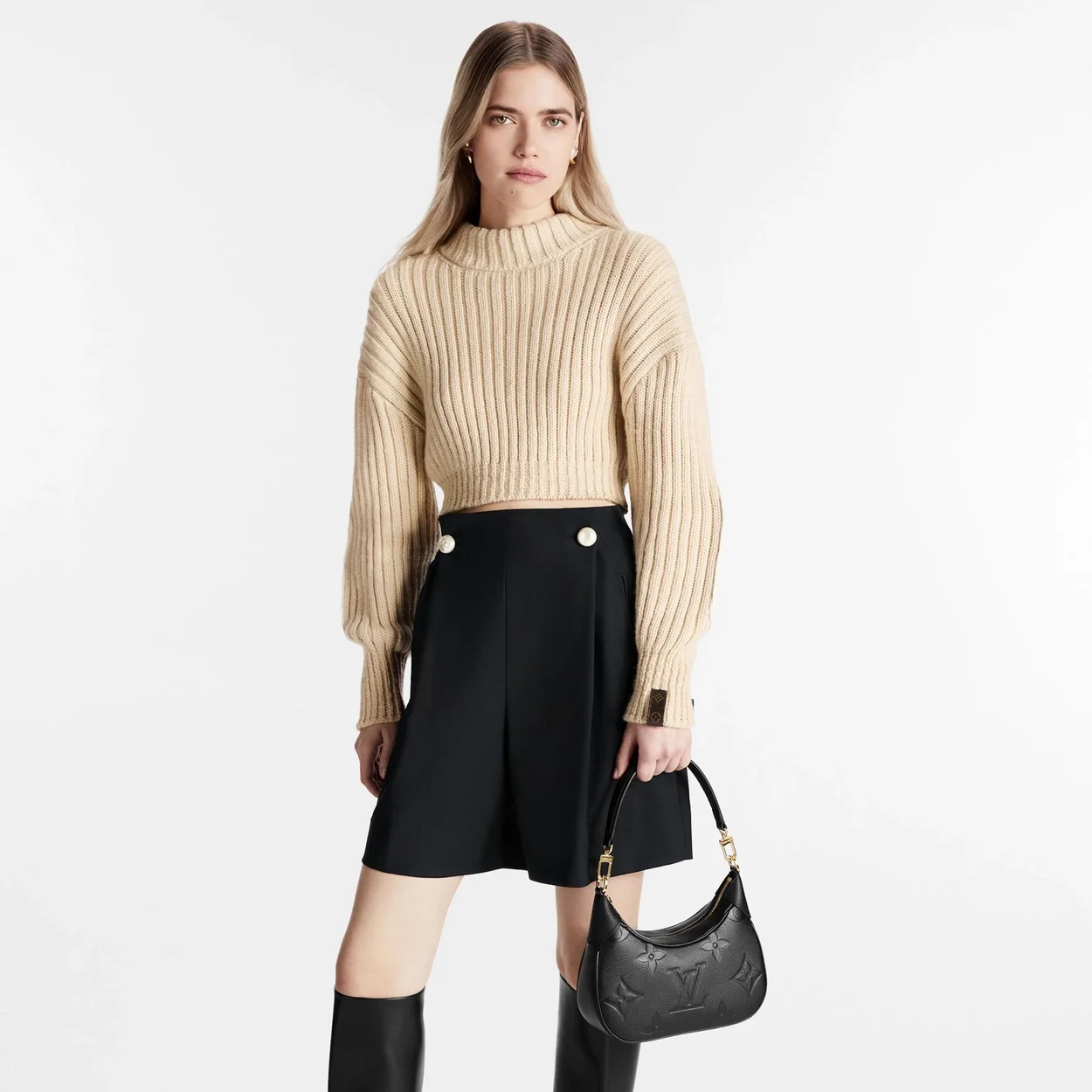 루이비통 바가텔 모노그램 앙프렝뜨 레더 블랙 M46002