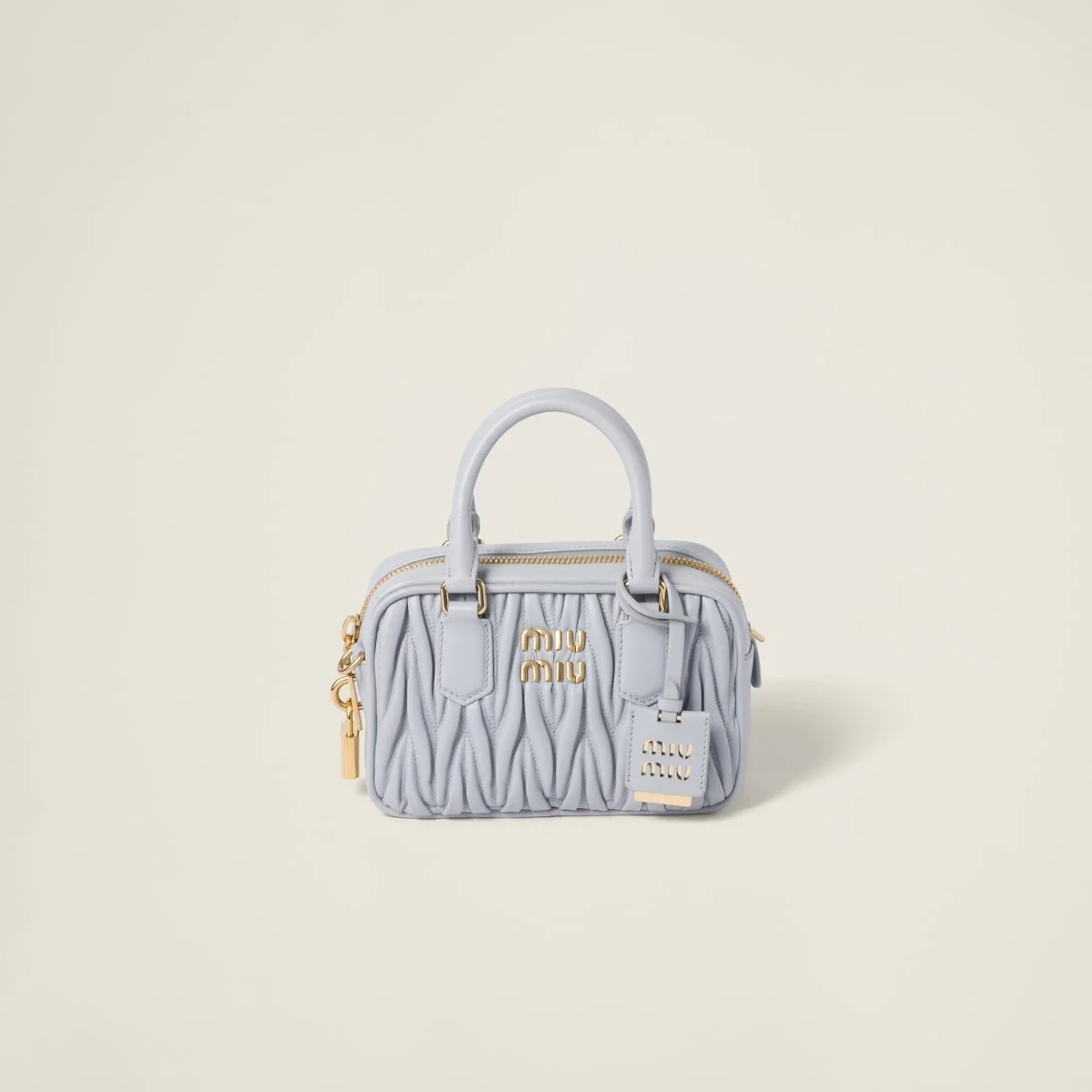 미우미우 스몰 아르카디 마테라쎄 나파 가죽백 콘플라워