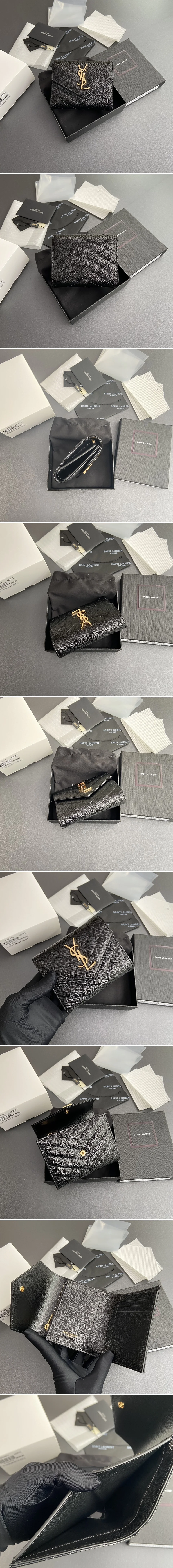 생로랑 모노그램 컴팩트 3단 반지갑