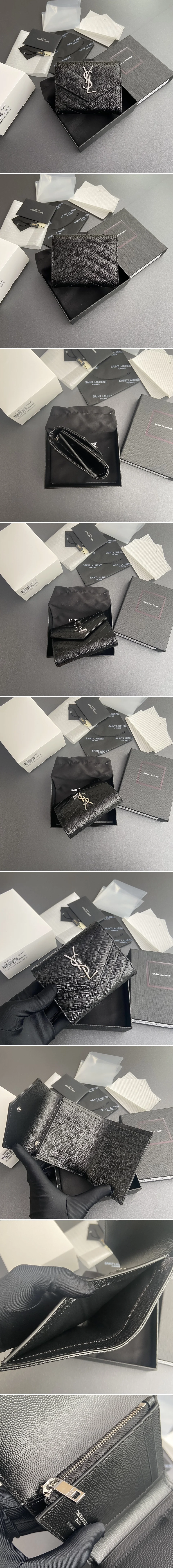 생로랑 모노그램 컴팩트 3단 반지갑