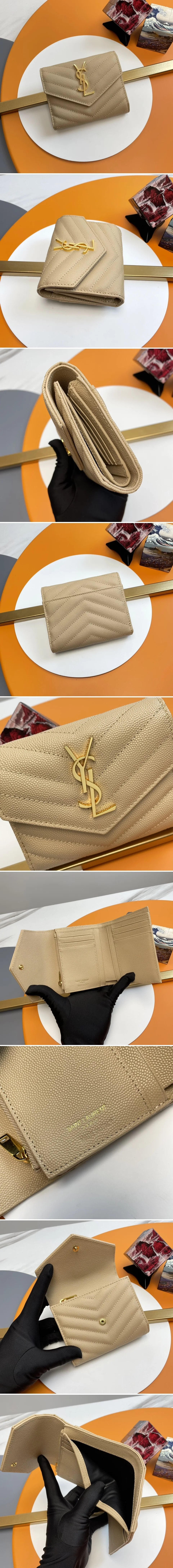 생로랑 모노그램 컴팩트 3단 반지갑