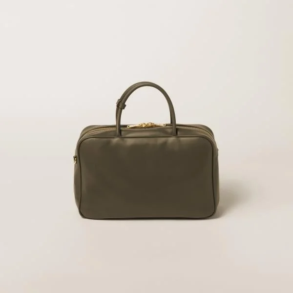 미우미우 가죽 스트랩 탑 핸들백 그린