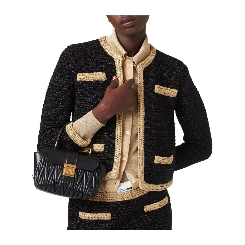 미우미우 마테라쎄 나파 가죽 미니백 블랙