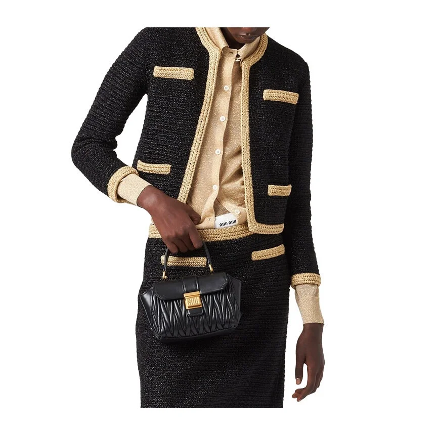 미우미우 마테라쎄 나파 가죽 미니백 블랙