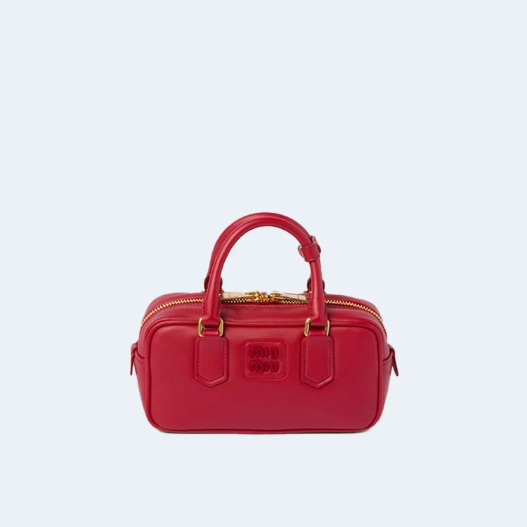 미우미우 레귤러 아르카디 가죽백 레드
