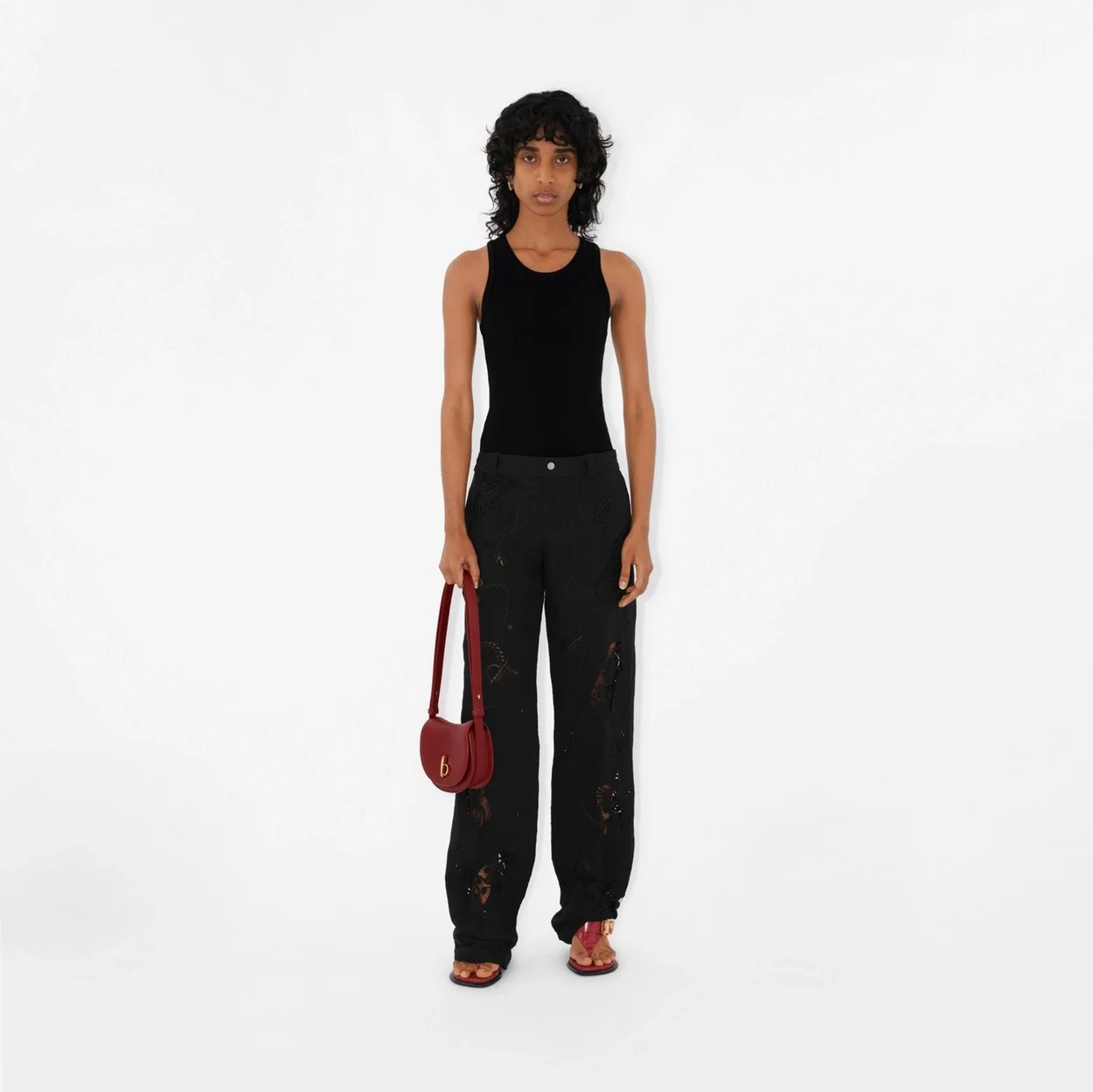 버버리 미니 로킹 홀스백 레드