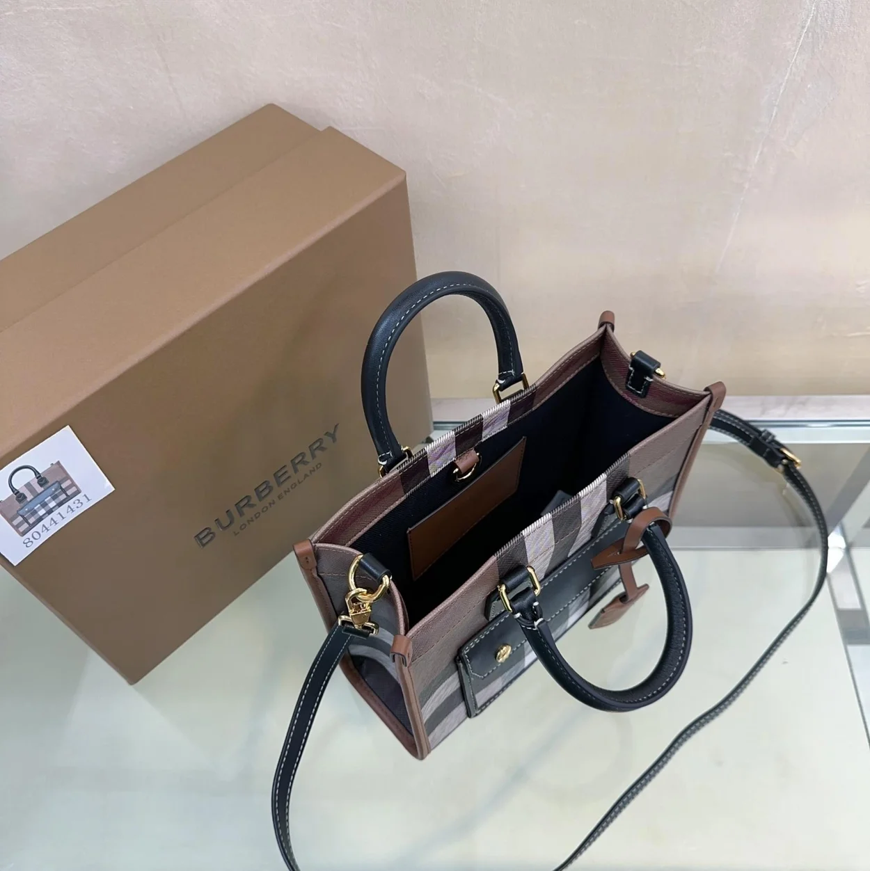 버버리 프레야 체크 미니 토트백