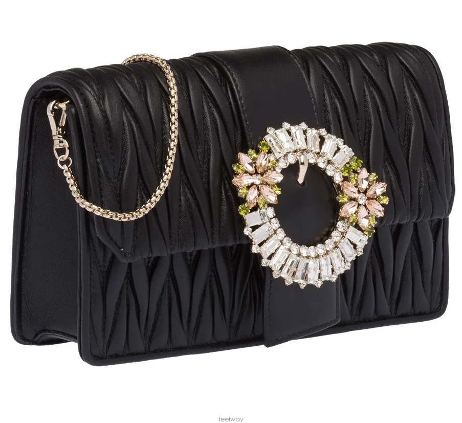 미우미우 마테라쎄 가죽백 블랙