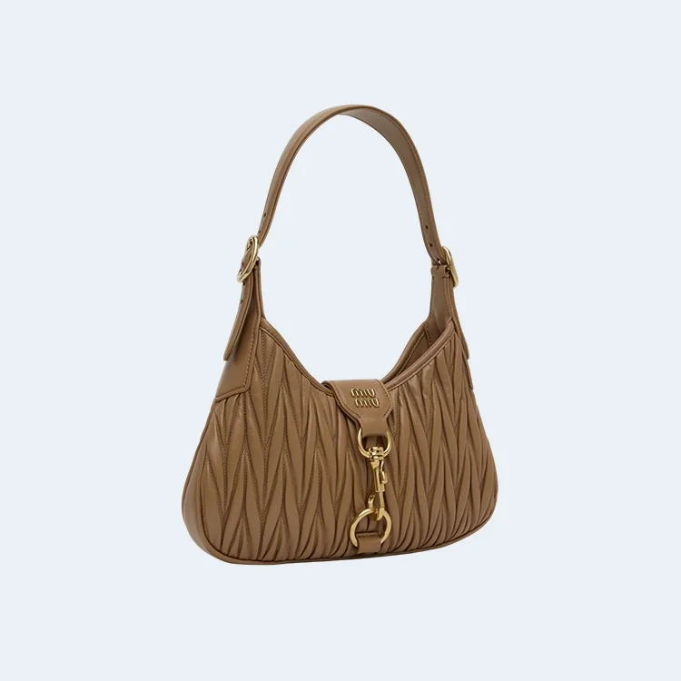 미우미우 마테라쎄 숄더백 브라운