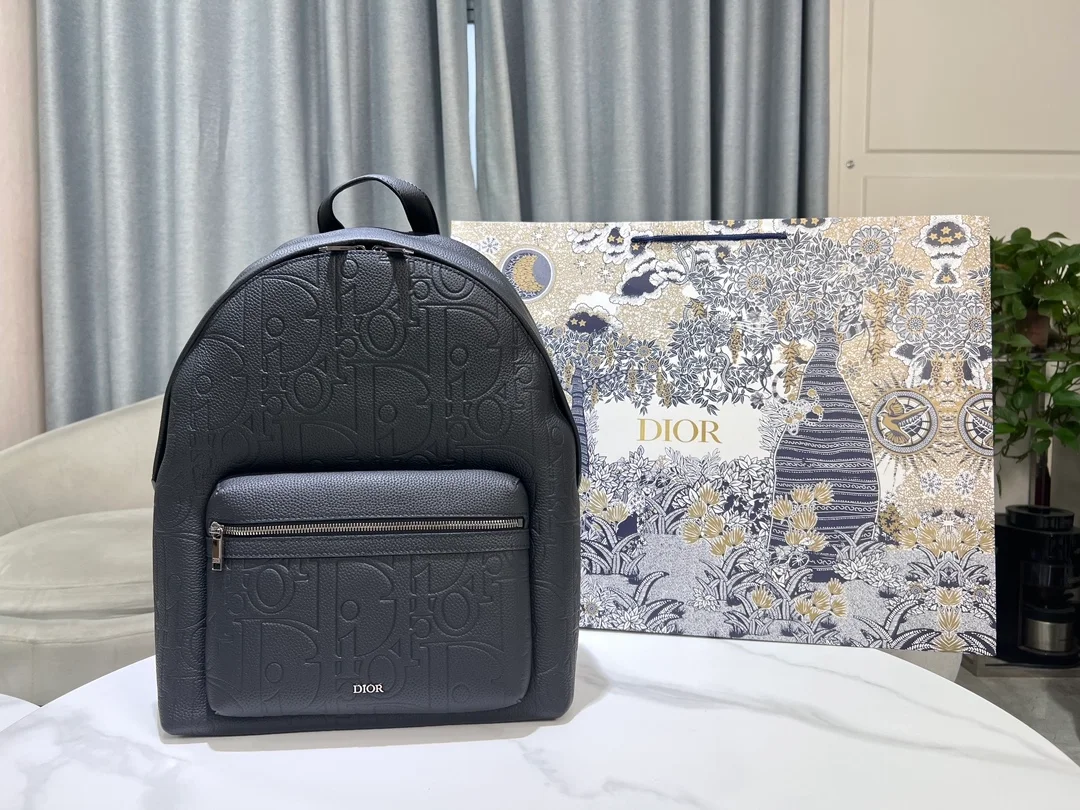 디올 라이더 2.0 지퍼 백팩 블랙