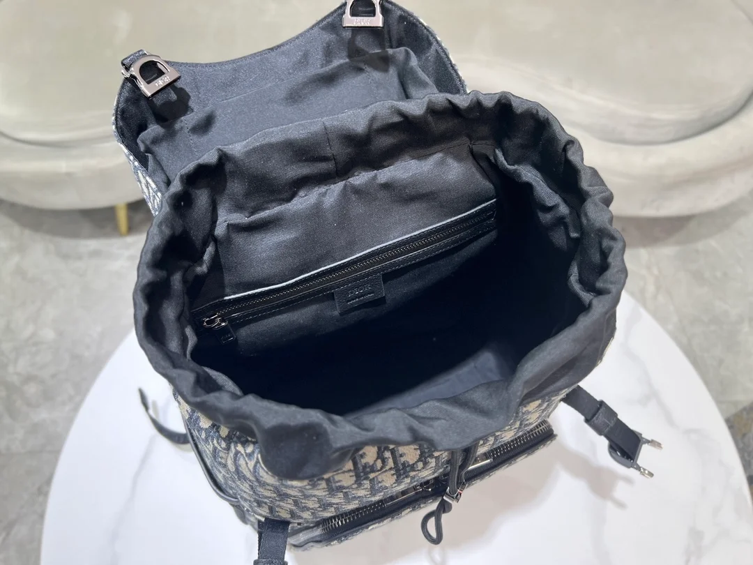 디올 Dior 8 플랩 베이지 오블리크 자카드 백팩