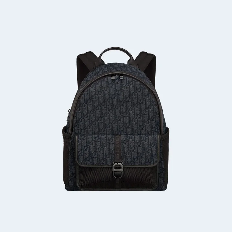 디올 오블리크 자카드 8 백팩 블랙