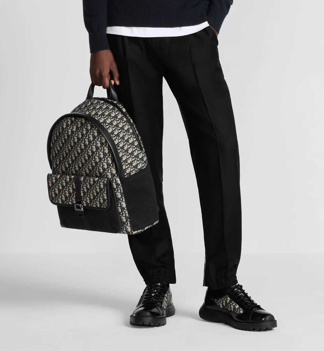 디올 오블리크 자카드 8 백팩 베이지