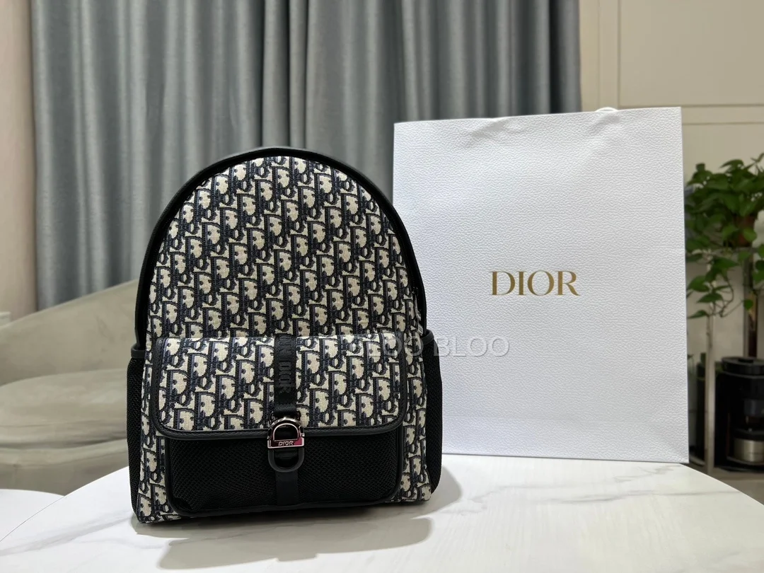 디올 오블리크 자카드 8 백팩 베이지