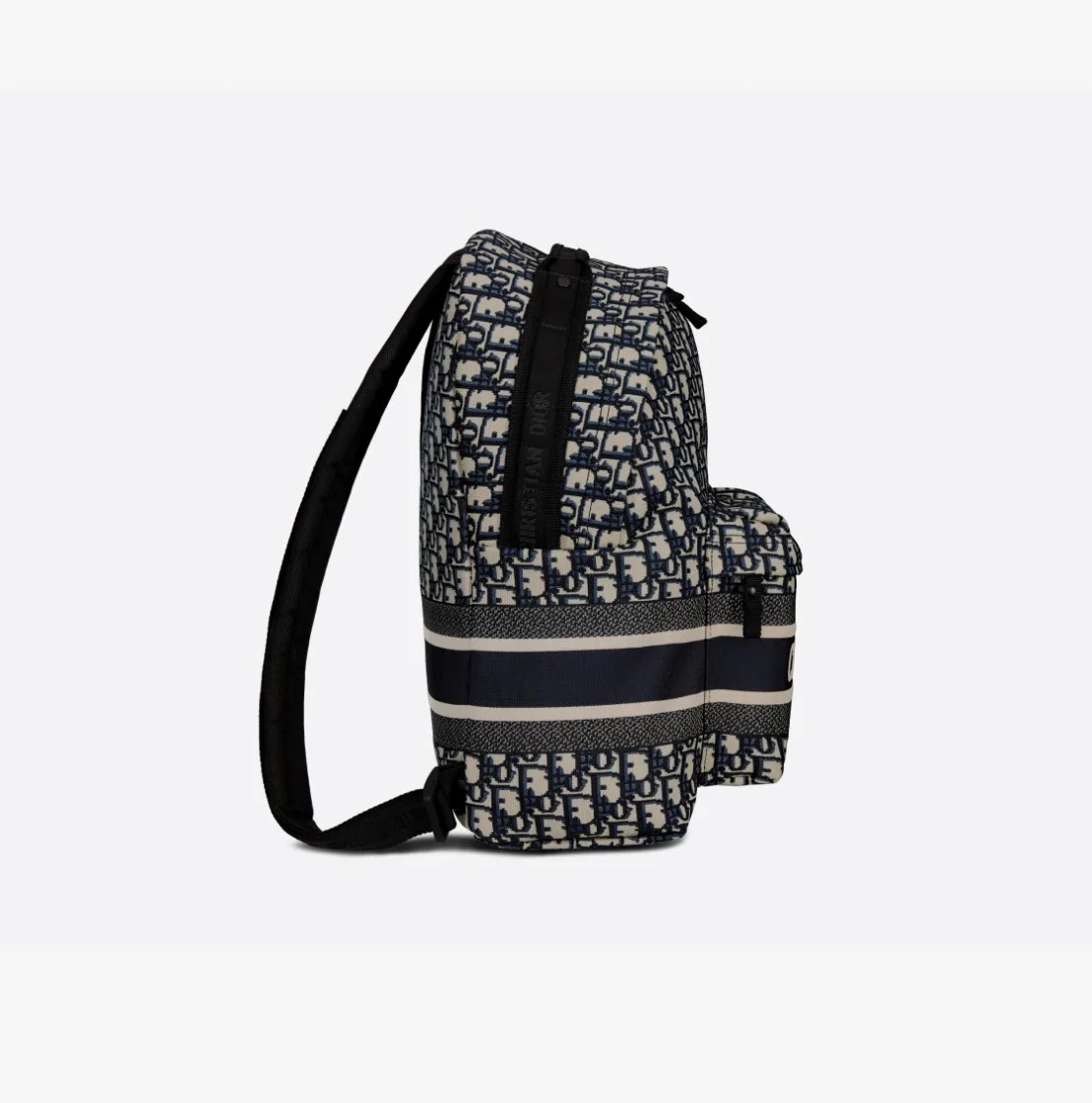 디올 오블리크 자카드 트래블 백팩 블루