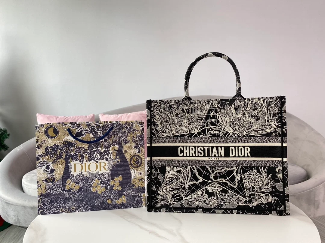 디올 별자리 캔버스 북 토트 라지 백