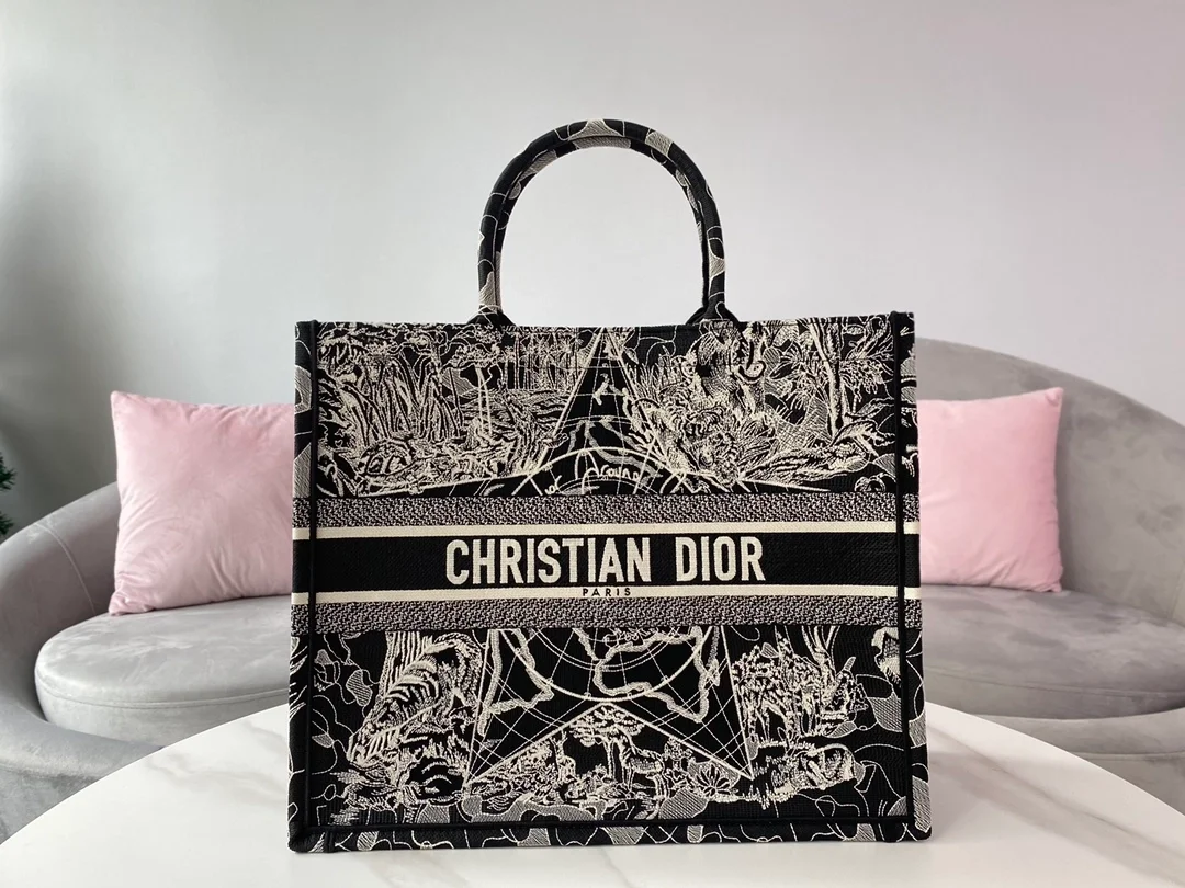 디올 별자리 캔버스 북 토트 라지 백