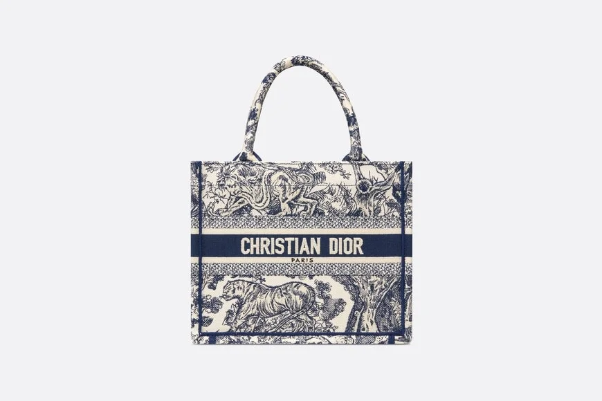 디올 북 토트 스몰 백 화이트 앤 네이비