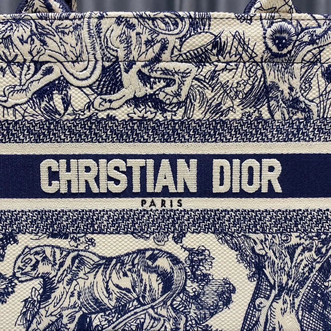 디올 북 토트 스몰 백 화이트 앤 네이비