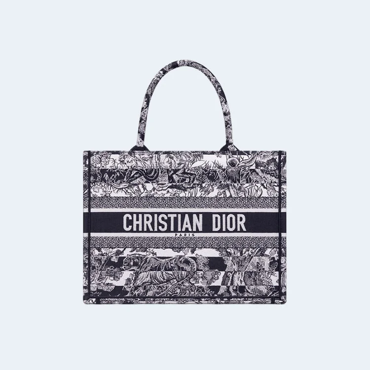 디올 Toile de jouy 북 토트 미디움 백