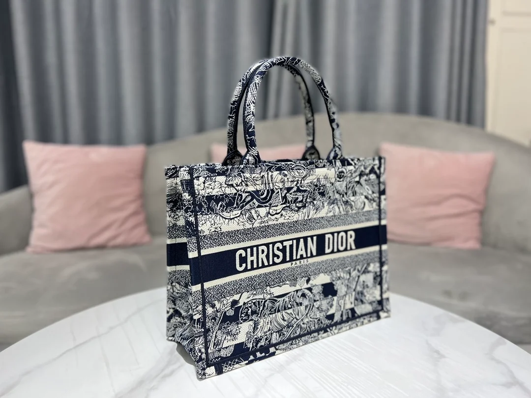 디올 Toile de jouy 북 토트 미디움 백