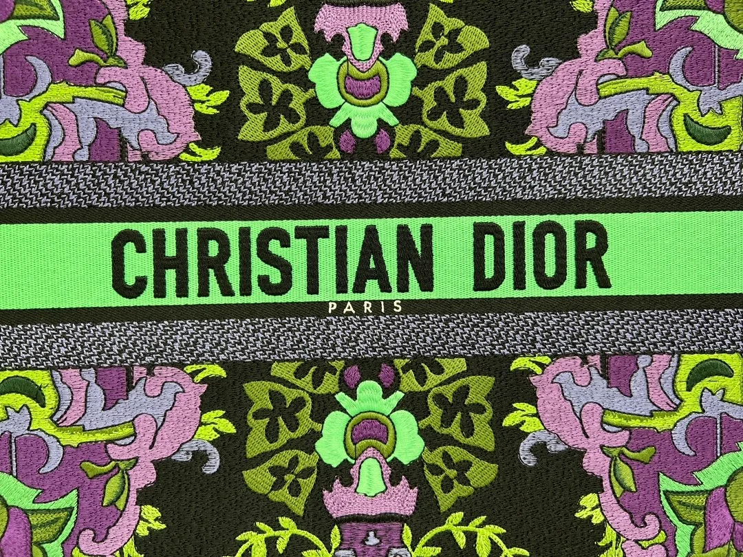 디올 인디언 퍼플 자수 북 토트 라지 백