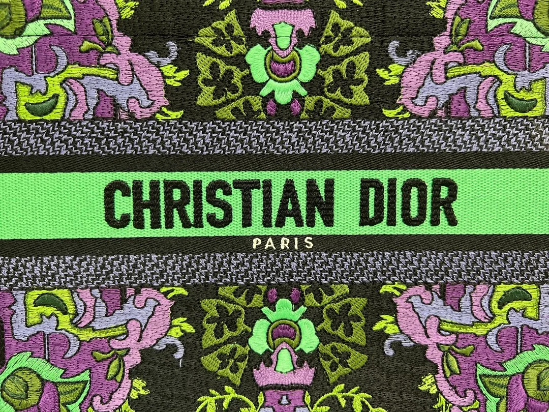 디올 인디언 퍼플 자수 북 토트 스몰 백