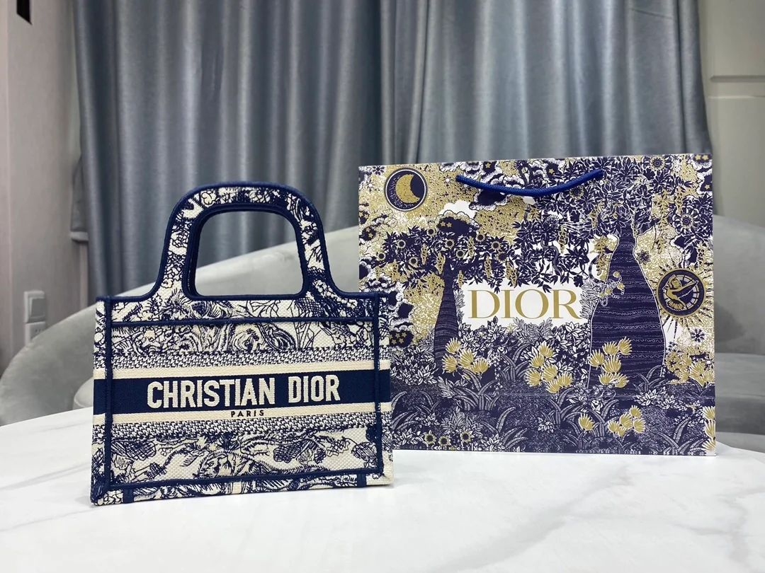 디올 북 토트 미니 백 블루