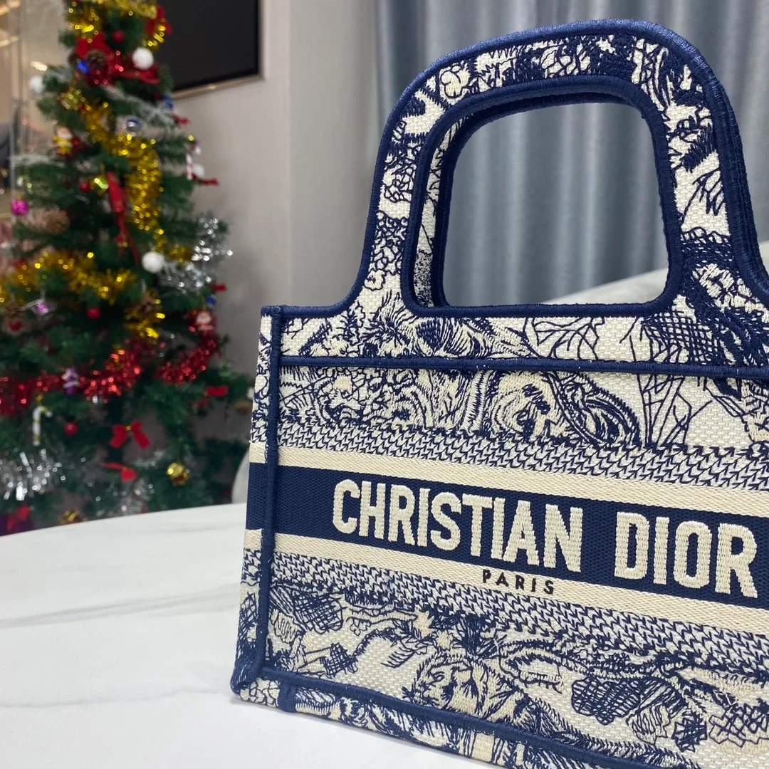 디올 북 토트 미니 백 블루