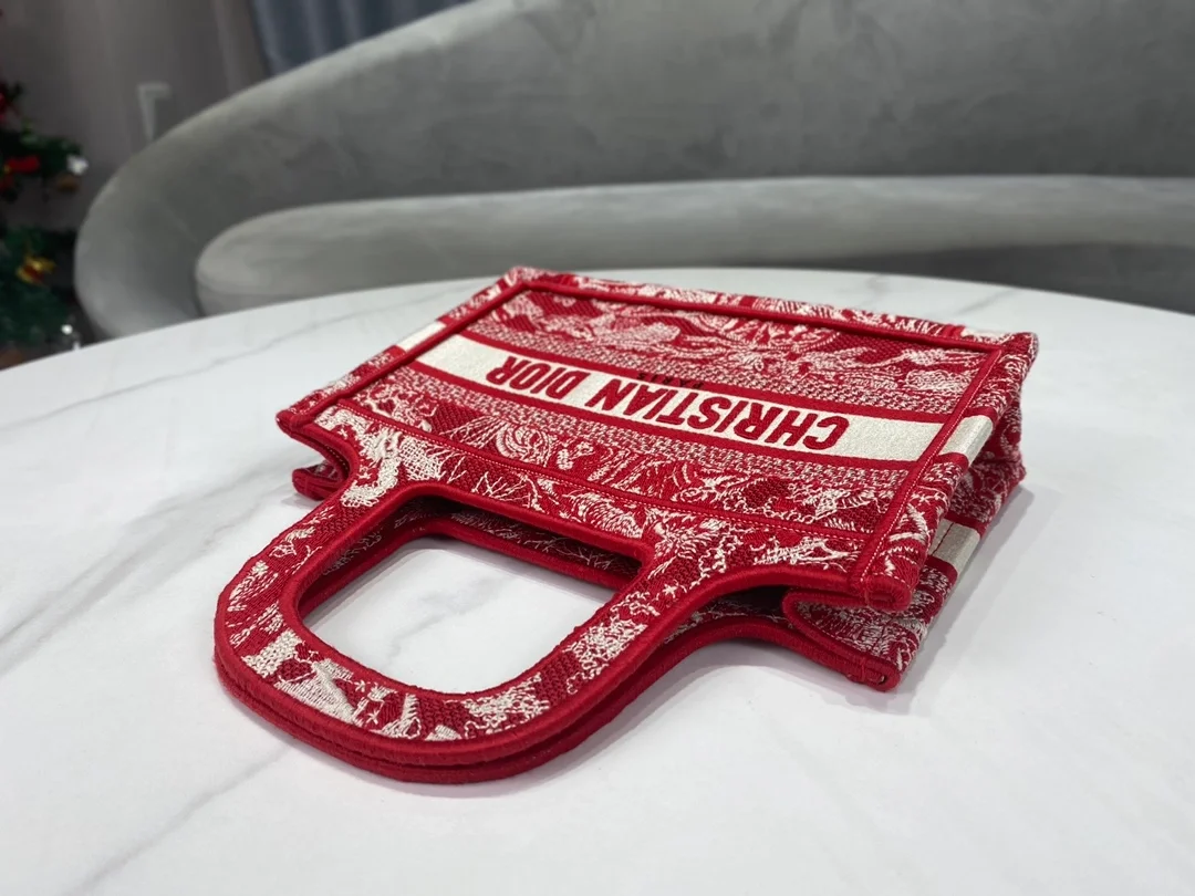 디올 북 토트 미니 백 레드