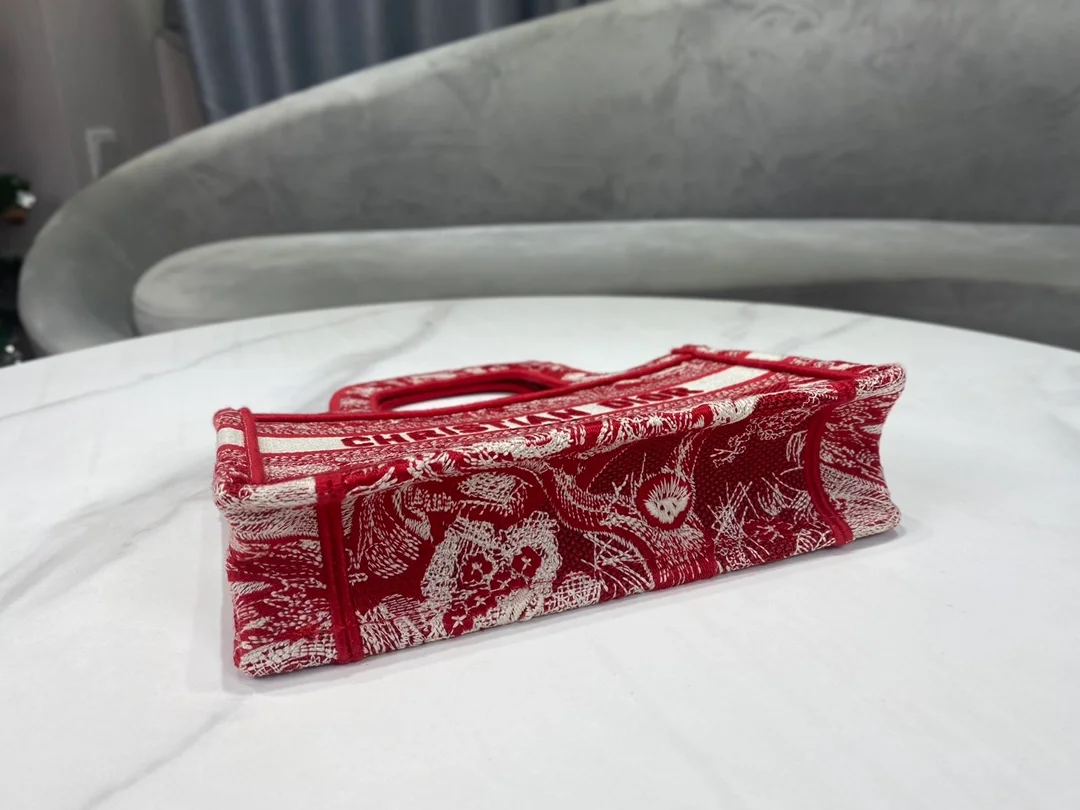 디올 북 토트 미니 백 레드