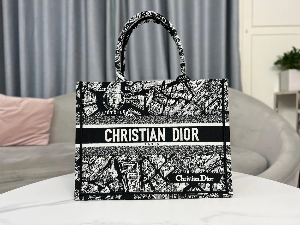 디올 플랜 드 파리 자수 북 토트 미디움 백