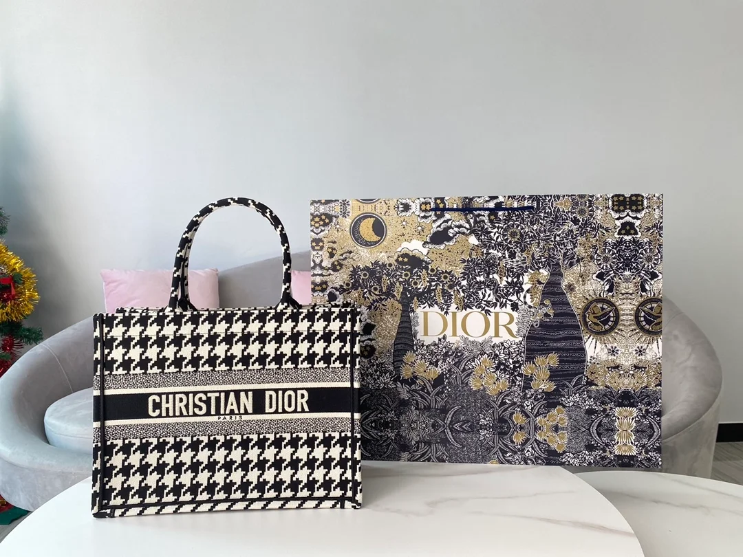 디올 하운즈투스 북 토트 미디움 백